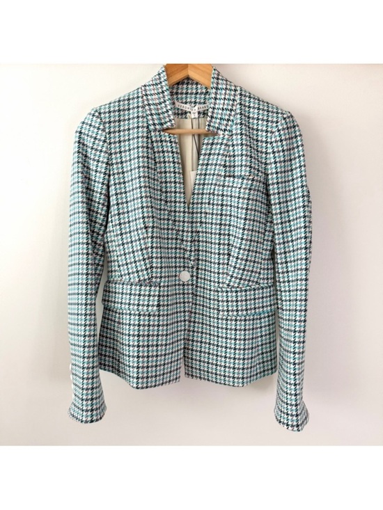 Veronica Beard Jackets & Blazers - New VERONICA BEARD | Farley Dickey Jacket Turquoise Multi Tweed Houndstooth 0